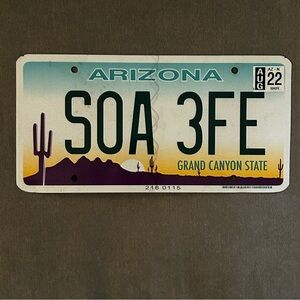 Arizona License Plate